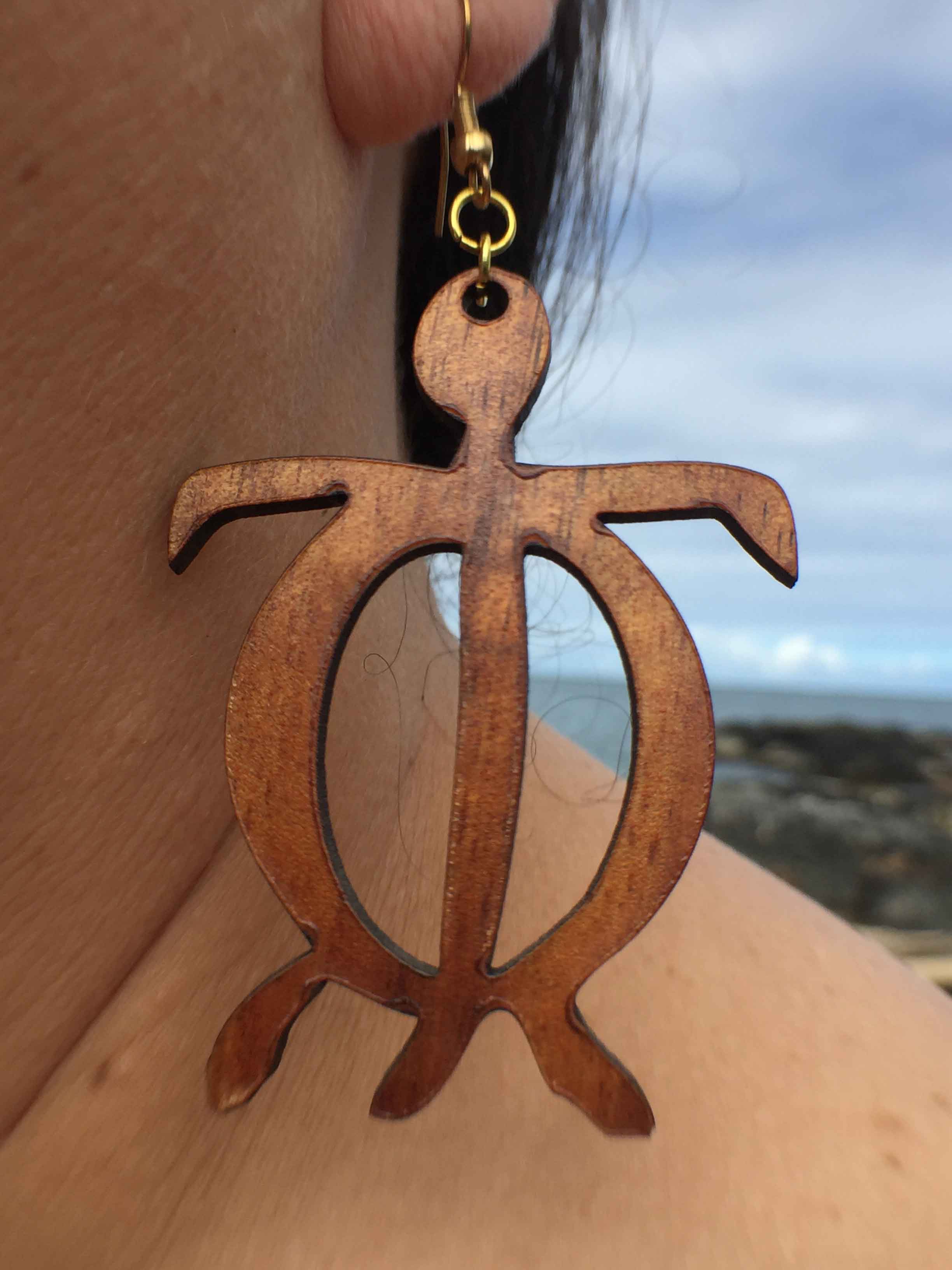 Hawaiian koa wood earring designs